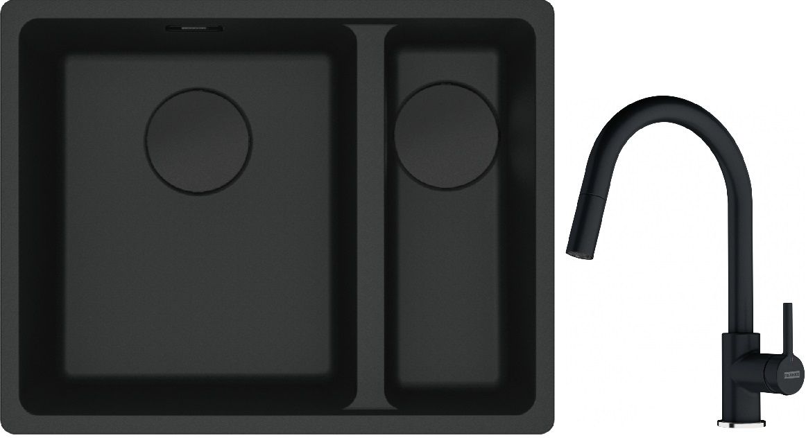 Set Granitspüle Franke Maris 125.0697.755, Küchenarmatur Franke Lina 115.0626.055