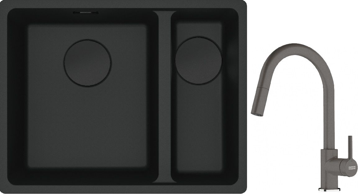 Set Granitspüle Franke Maris 125.0697.755, Küchenarmatur Franke Lina 115.0626.057