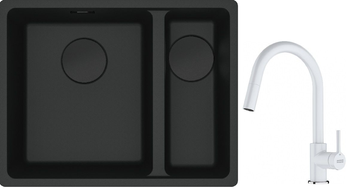 Set Granitspüle Franke Maris 125.0697.755, Küchenarmatur Franke Lina 115.0626.081