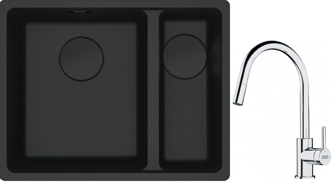 Set Granitspüle Franke Maris 125.0697.755, Küchenarmatur Franke Lina 115.0693.229