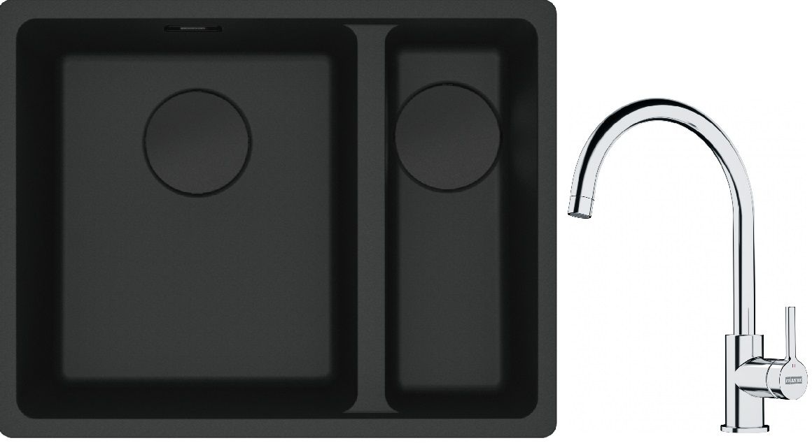Set Granitspüle Franke Maris 125.0697.755, Küchenarmatur Franke Lina 115.0693.228