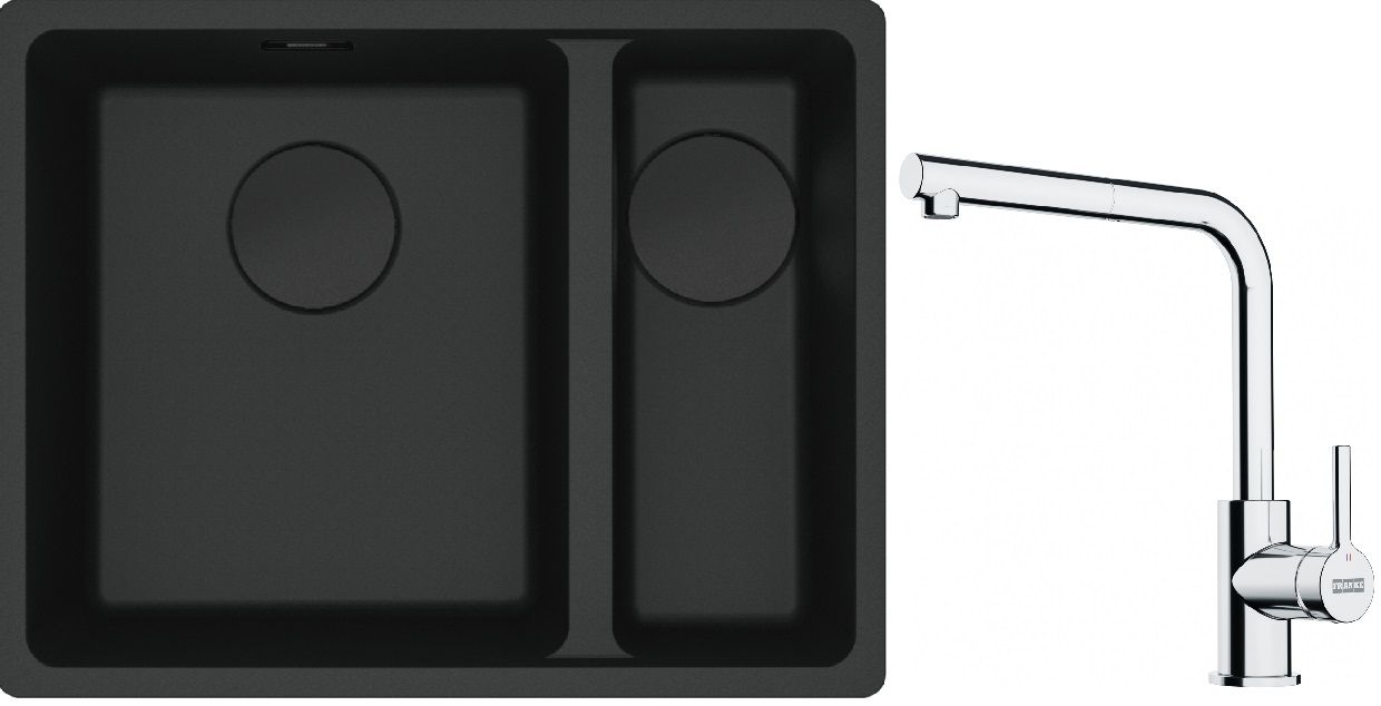 Set Granitspüle Franke Maris 125.0697.755, Küchenarmatur Franke Lina 115.0712.420