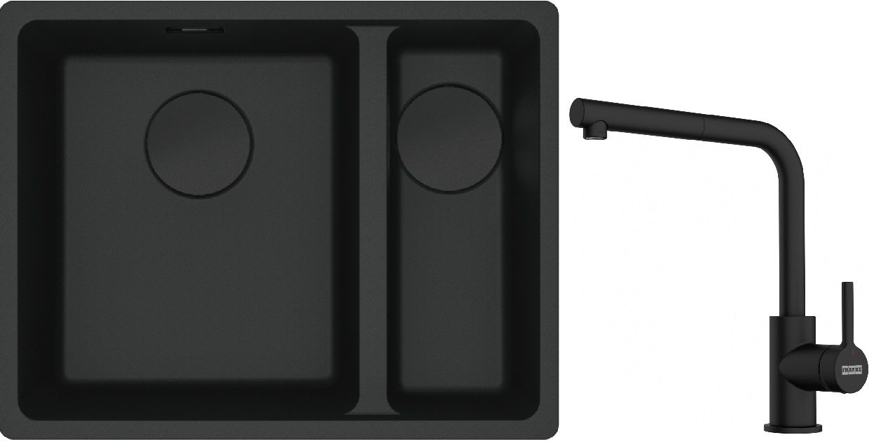 Set Granitspüle Franke Maris 125.0697.755, Küchenarmatur Franke Lina 115.0712.435