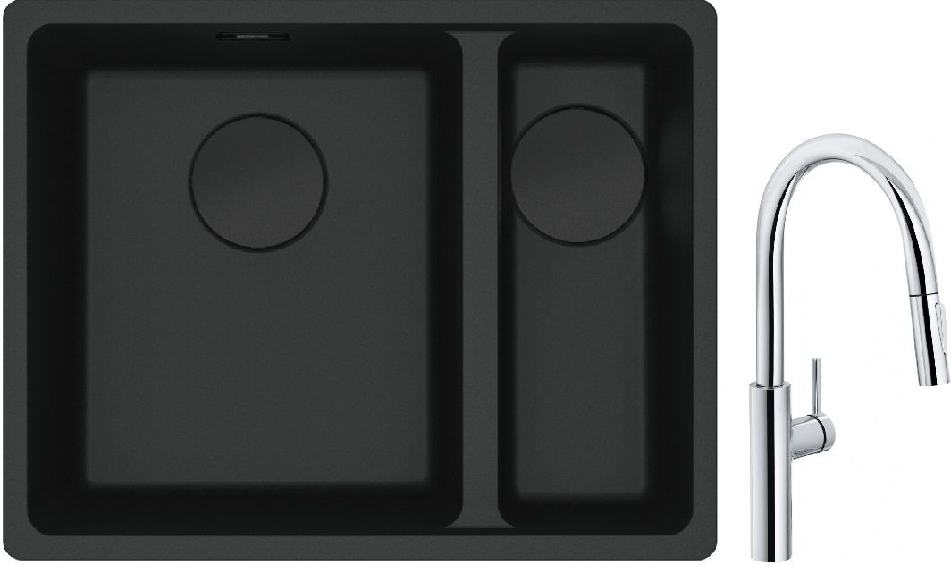 Set Granitspüle Franke Maris 125.0697.755, Küchenarmatur Franke Pescara L Slide-In 115.0538.940
