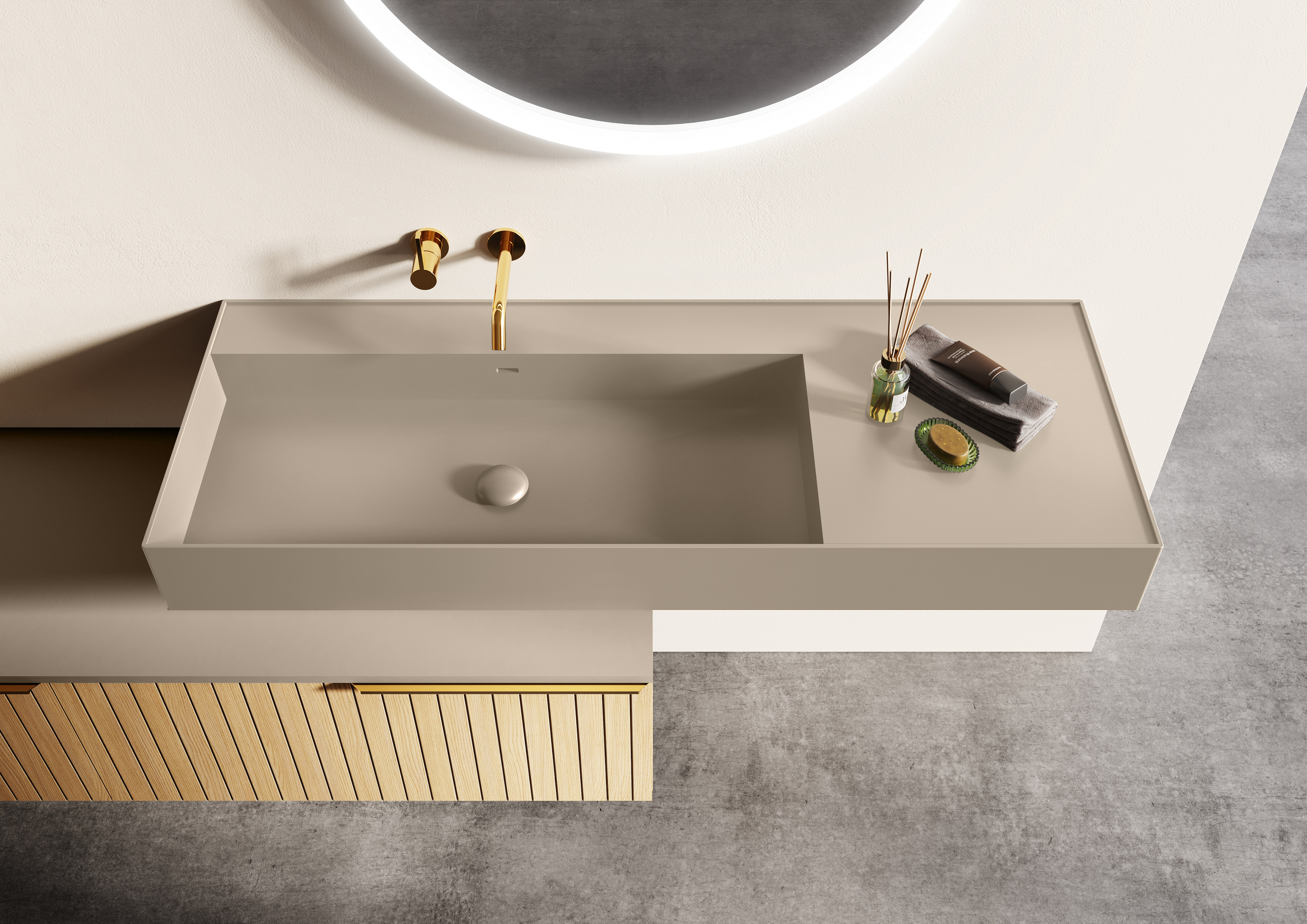 Elita Level Waschbecken 100.5x45.5 cm rechteckig Klassisch braun/beige RE041461187020