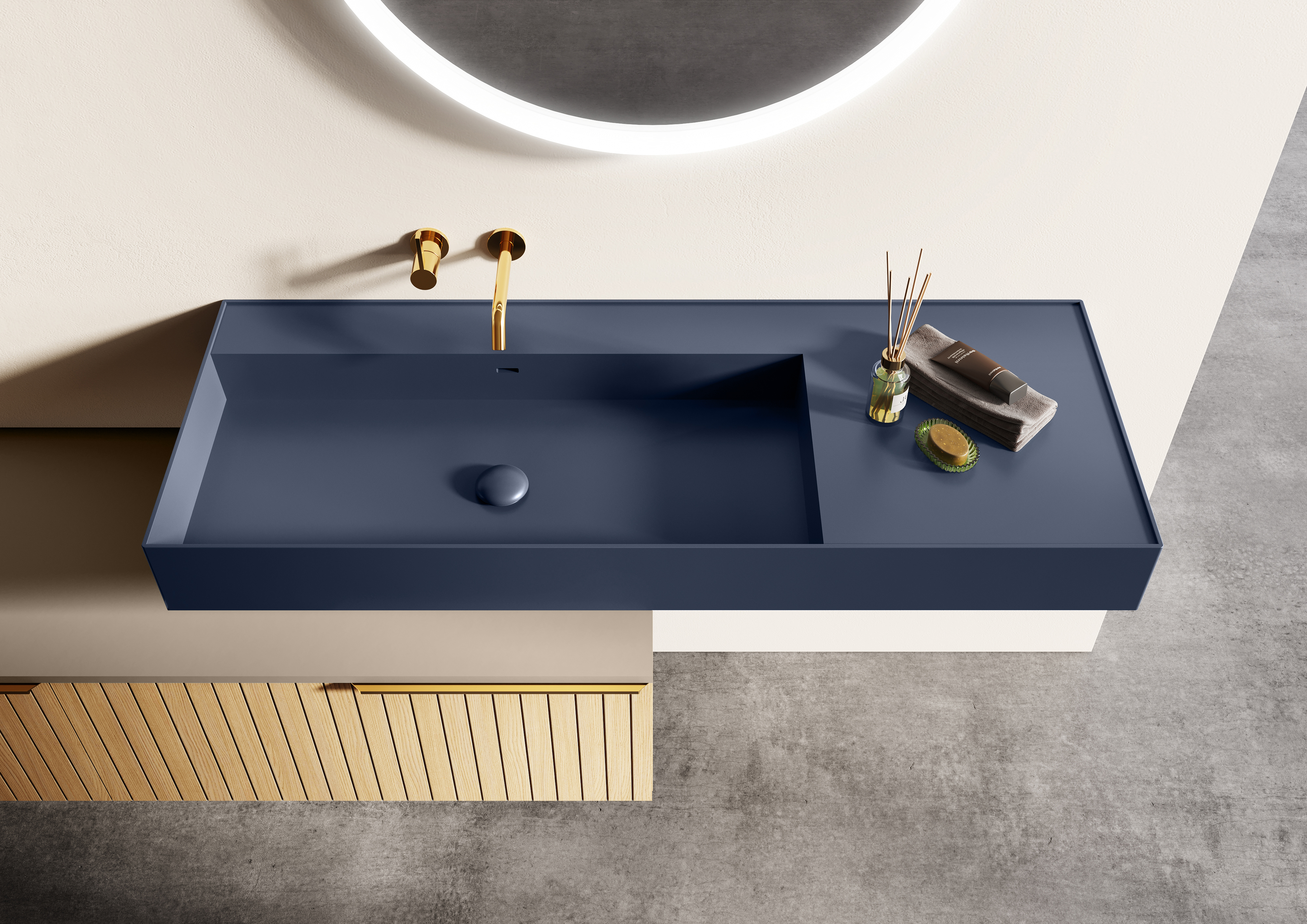 Elita Level Waschbecken 100.5x45.5 cm rechteckig Klassisch blau RE041461187030