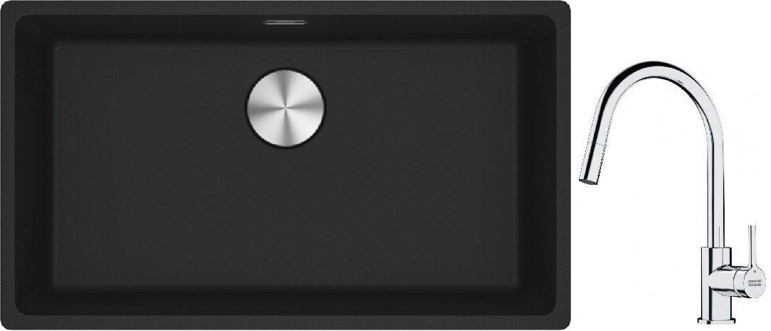 Set Granitspüle Franke Maris 125.0687.260, Küchenarmatur Franke Lina 115.0693.229