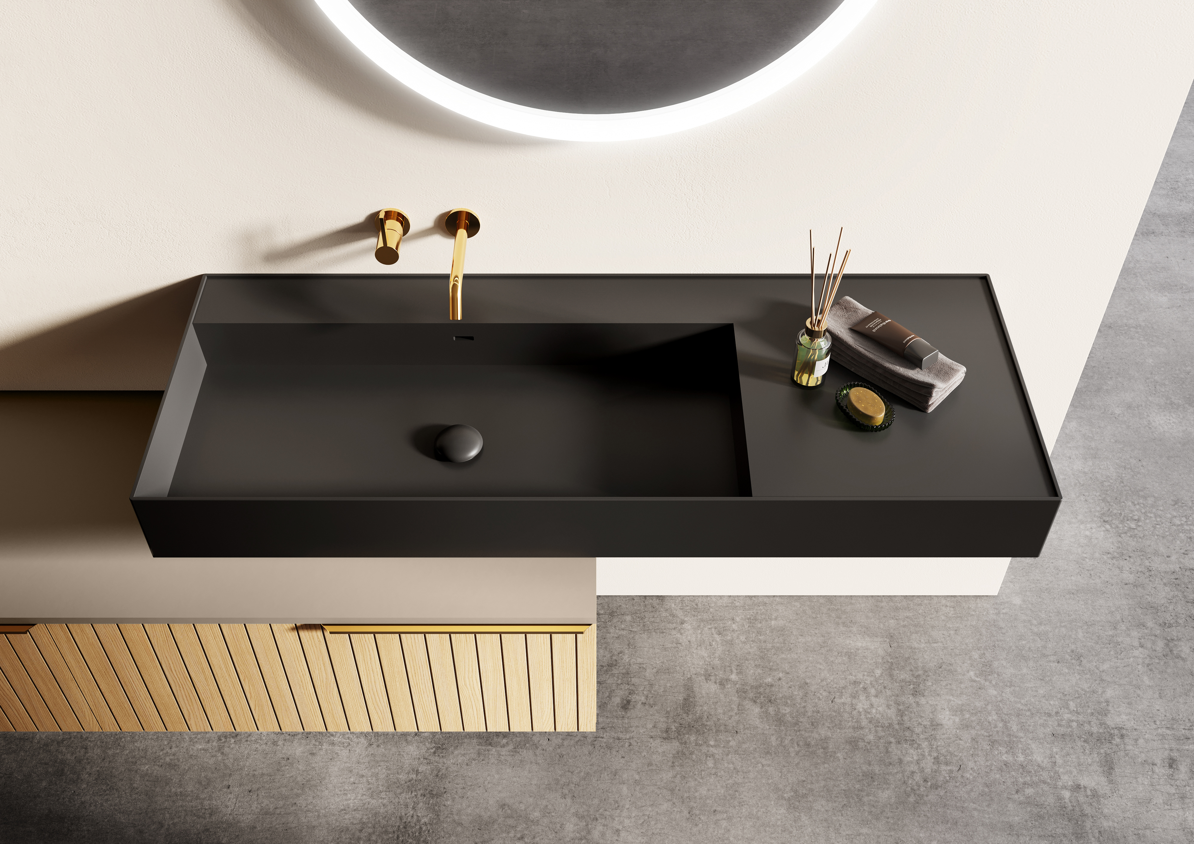 Elita Level Waschbecken 120.5x45.5 cm rechteckig Klassisch schwarz RE041461197160