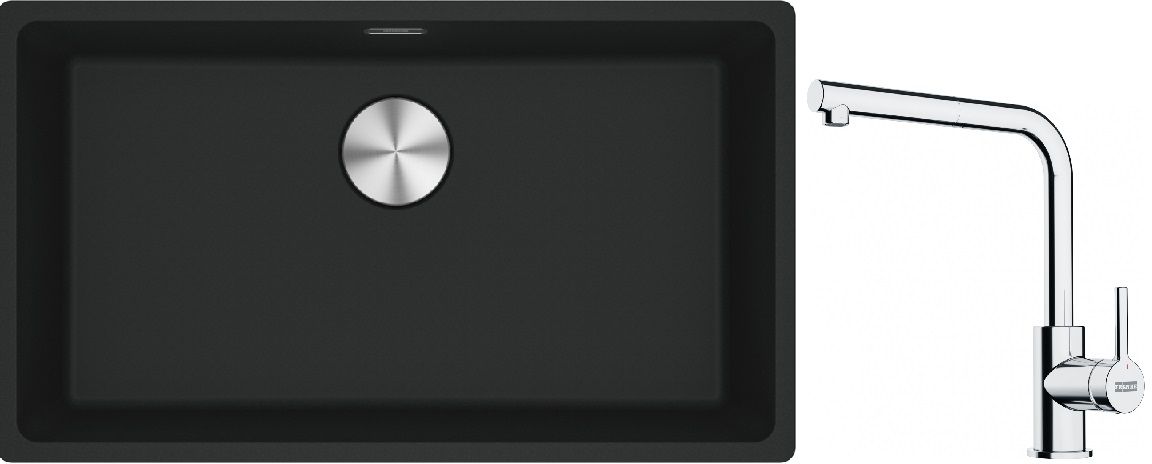 Set Granitspüle Franke Maris 125.0687.260, Küchenarmatur Franke Lina 115.0712.420