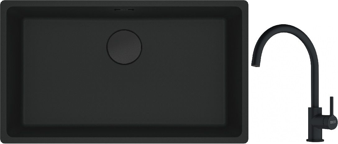 Set Granitspüle Franke Maris 125.0697.757, Küchenarmatur Franke Lina 115.0626.019