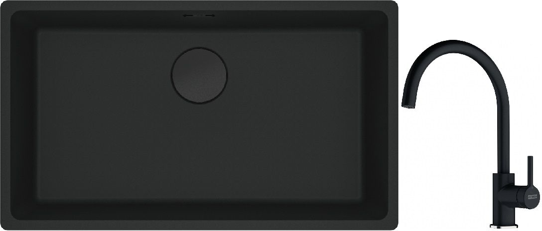 Set Granitspüle Franke Maris 125.0697.757, Küchenarmatur Franke Lina 115.0626.020