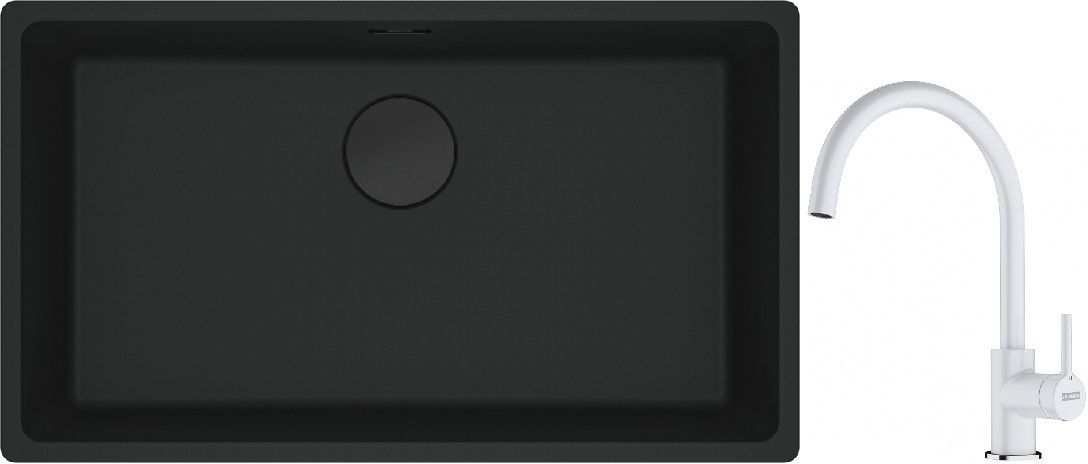 Set Granitspüle Franke Maris 125.0697.757, Küchenarmatur Franke Lina 115.0626.024