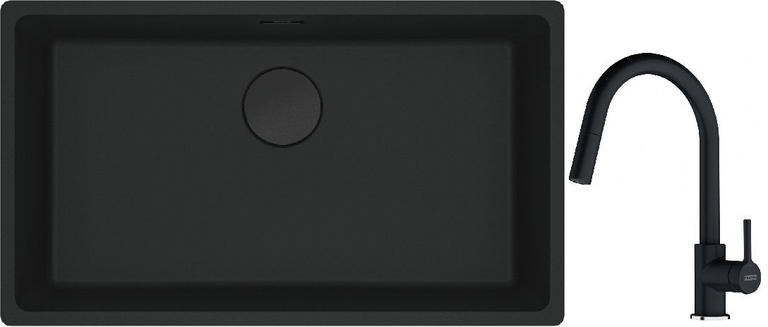 Set Granitspüle Franke Maris 125.0697.757, Küchenarmatur Franke Lina 115.0626.055