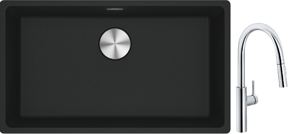 Set Granitspüle Franke Maris 125.0687.260, Küchenarmatur Franke Pescara L Slide-In 115.0538.940