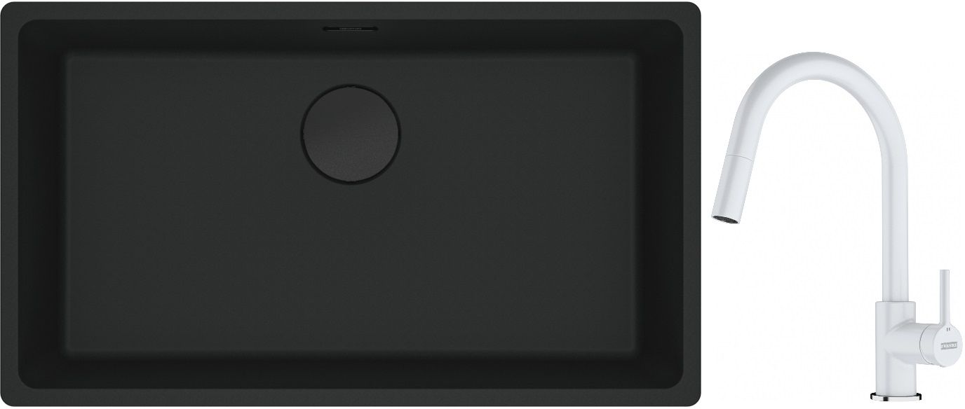 Set Granitspüle Franke Maris 125.0697.757, Küchenarmatur Franke Lina 115.0626.081