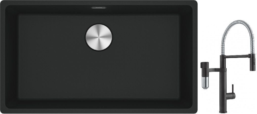 Set Küchenarmatur Franke Vital Semi-Pro 120.0621.313, Granitspüle Franke Maris 125.0687.260