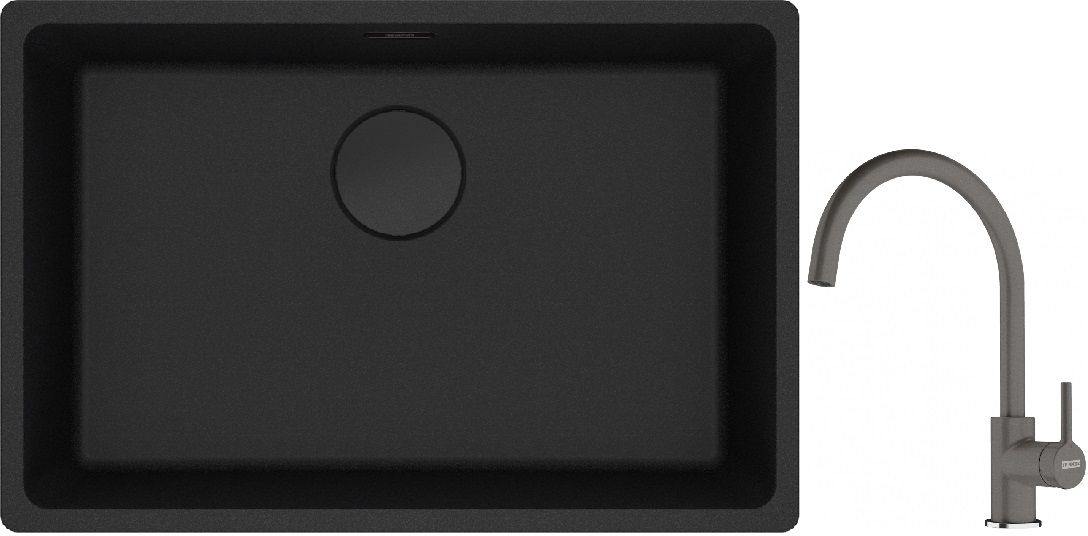 Set Granitspüle Franke Maris 125.0697.758, Küchenarmatur Franke Lina 115.0626.022