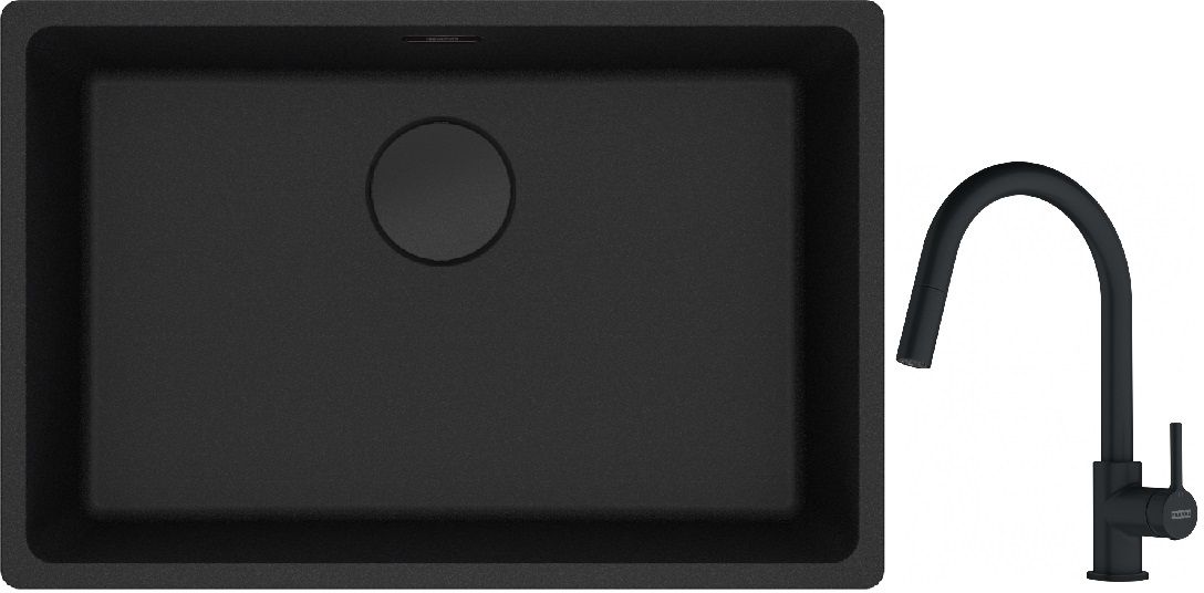 Set Granitspüle Franke Maris 125.0697.758, Küchenarmatur Franke Lina 115.0626.053