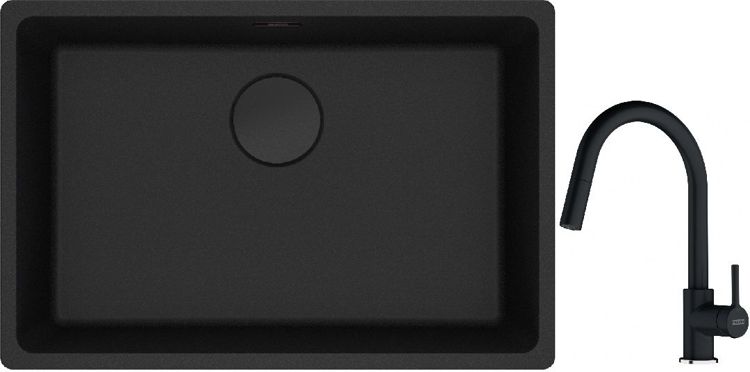 Set Granitspüle Franke Maris 125.0697.758, Küchenarmatur Franke Lina 115.0626.055