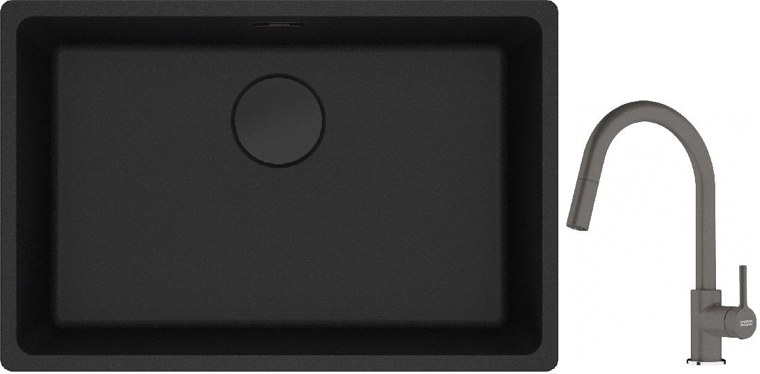 Set Granitspüle Franke Maris 125.0697.758, Küchenarmatur Franke Lina 115.0626.057