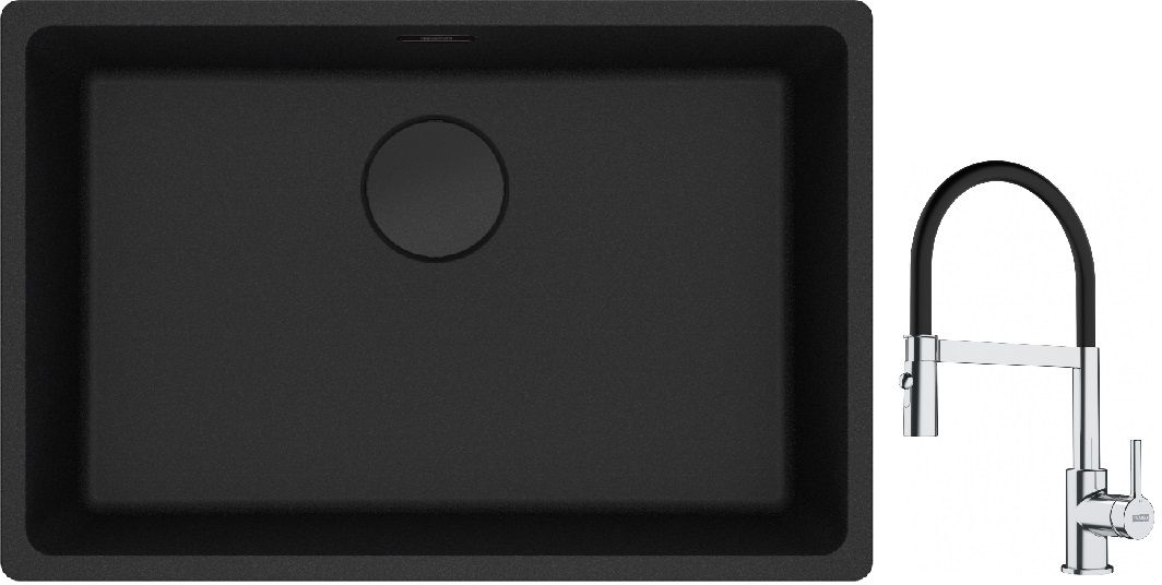 Set Granitspüle Franke Maris 125.0697.758, Küchenarmatur Franke Lina 115.0626.085