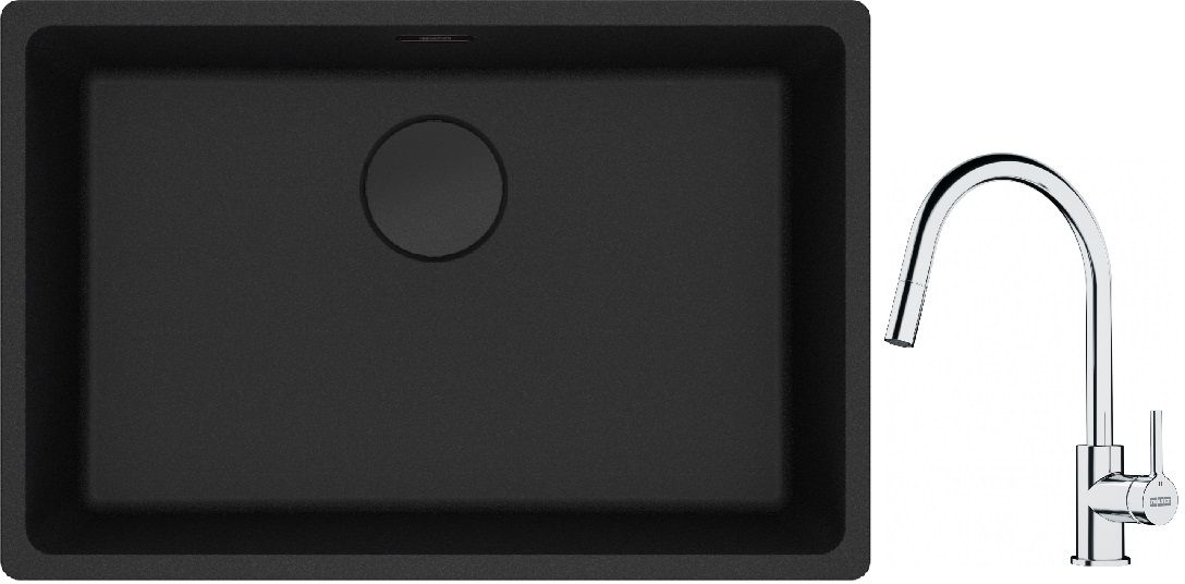 Set Granitspüle Franke Maris 125.0697.758, Küchenarmatur Franke Lina 115.0693.229