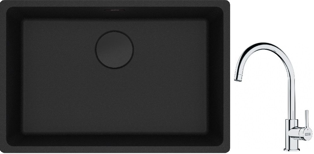 Set Granitspüle Franke Maris 125.0697.758, Küchenarmatur Franke Lina 115.0693.228