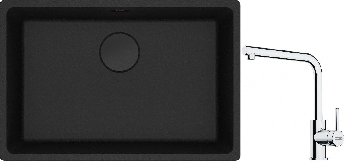 Set Granitspüle Franke Maris 125.0697.758, Küchenarmatur Franke Lina 115.0712.420