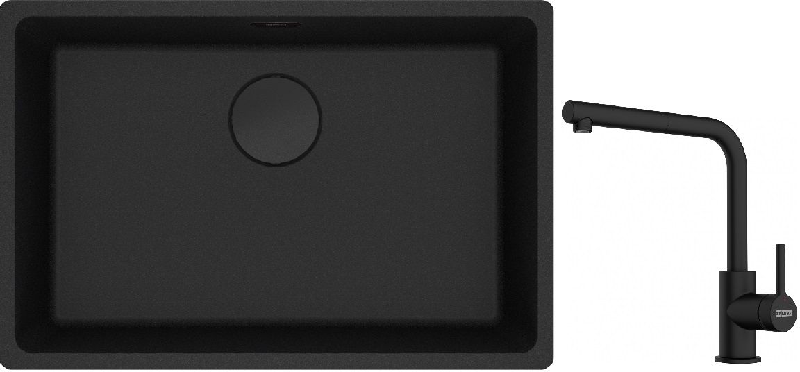 Set Granitspüle Franke Maris 125.0697.758, Küchenarmatur Franke Lina 115.0712.435