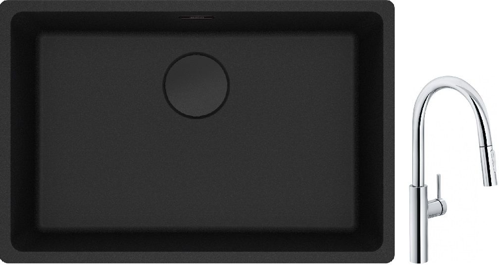 Set Küchenarmatur Franke Pescara L Slide-In 115.0538.940, Granitspüle Franke Maris 125.0697.758