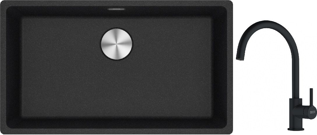 Set Granitspüle Franke Maris 125.0687.261, Küchenarmatur Franke Lina 115.0626.019