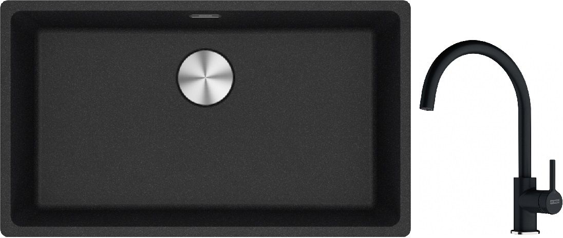 Set Granitspüle Franke Maris 125.0687.261, Küchenarmatur Franke Lina 115.0626.020