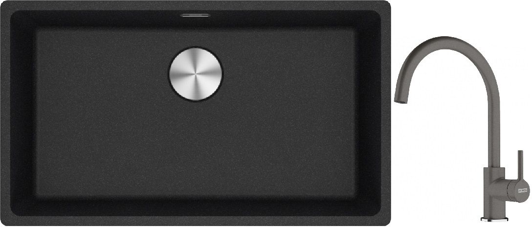 Set Granitspüle Franke Maris 125.0687.261, Küchenarmatur Franke Lina 115.0626.022
