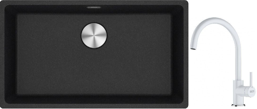 Set Granitspüle Franke Maris 125.0687.261, Küchenarmatur Franke Lina 115.0626.024