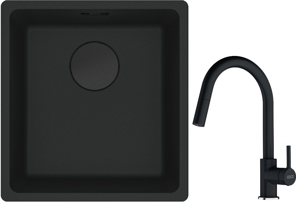 Set Granitspüle Franke Maris 125.0697.760, Küchenarmatur Franke Lina 115.0626.055