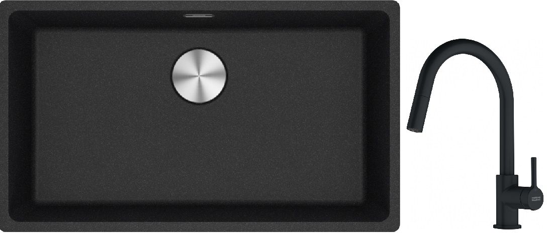 Set Granitspüle Franke Maris 125.0687.261, Küchenarmatur Franke Lina 115.0626.053