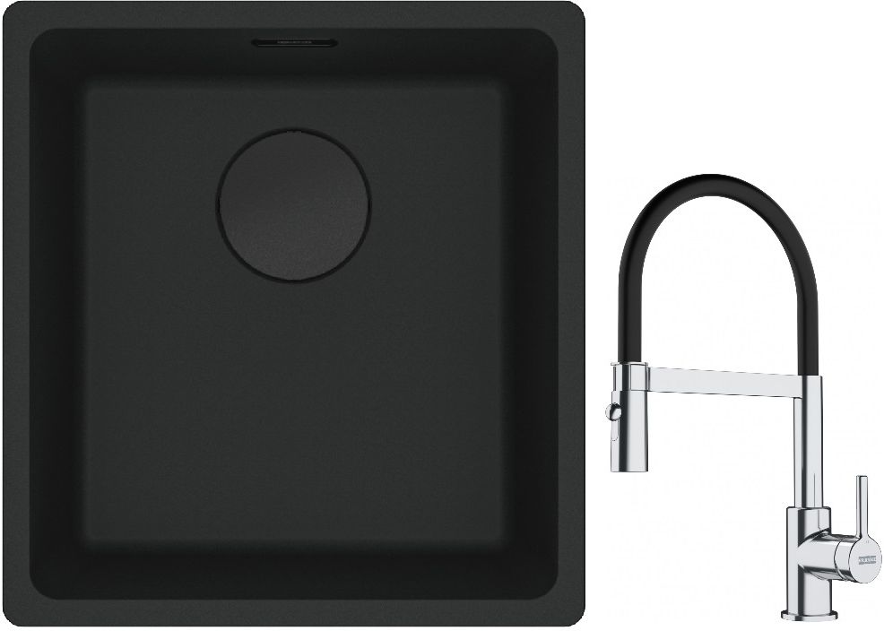 Set Granitspüle Franke Maris 125.0697.760, Küchenarmatur Franke Lina 115.0626.085
