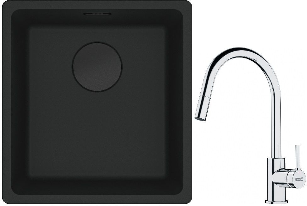 Set Granitspüle Franke Maris 125.0697.760, Küchenarmatur Franke Lina 115.0693.229