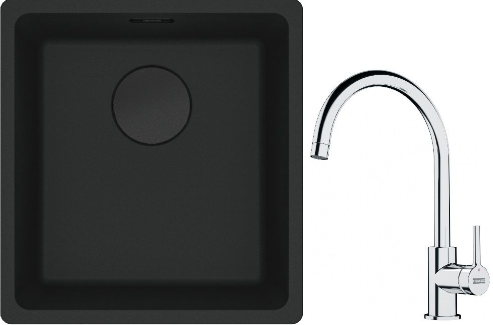 Set Granitspüle Franke Maris 125.0697.760, Küchenarmatur Franke Lina 115.0693.228