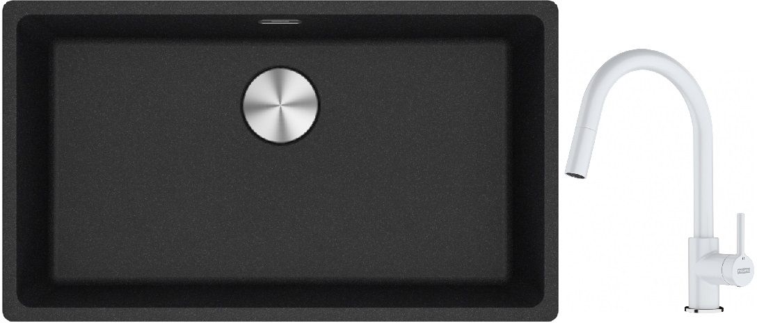 Set Granitspüle Franke Maris 125.0687.261, Küchenarmatur Franke Lina 115.0626.081