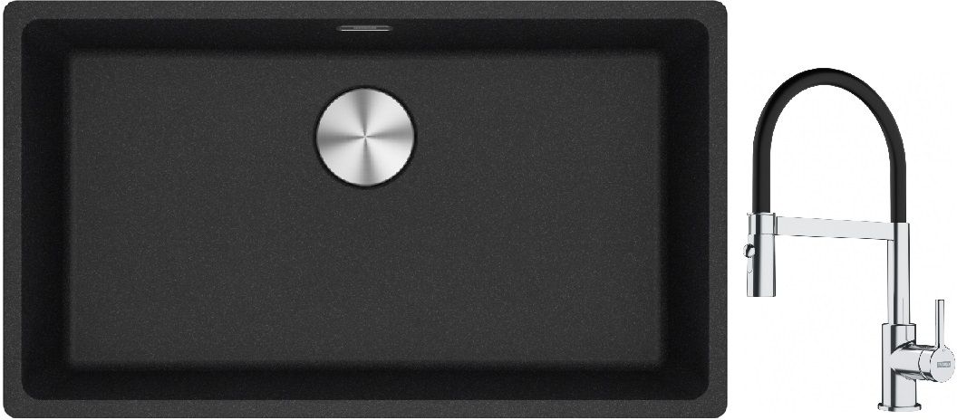 Set Granitspüle Franke Maris 125.0687.261, Küchenarmatur Franke Lina 115.0626.085