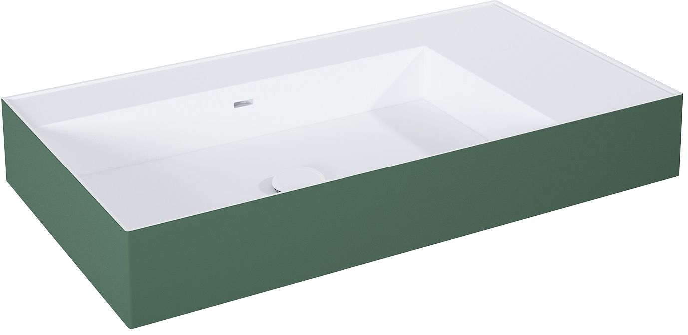 Elita Level Waschbecken 80.5x45.5 cm rechteckig Klassisch weiß-grün RE041461216200