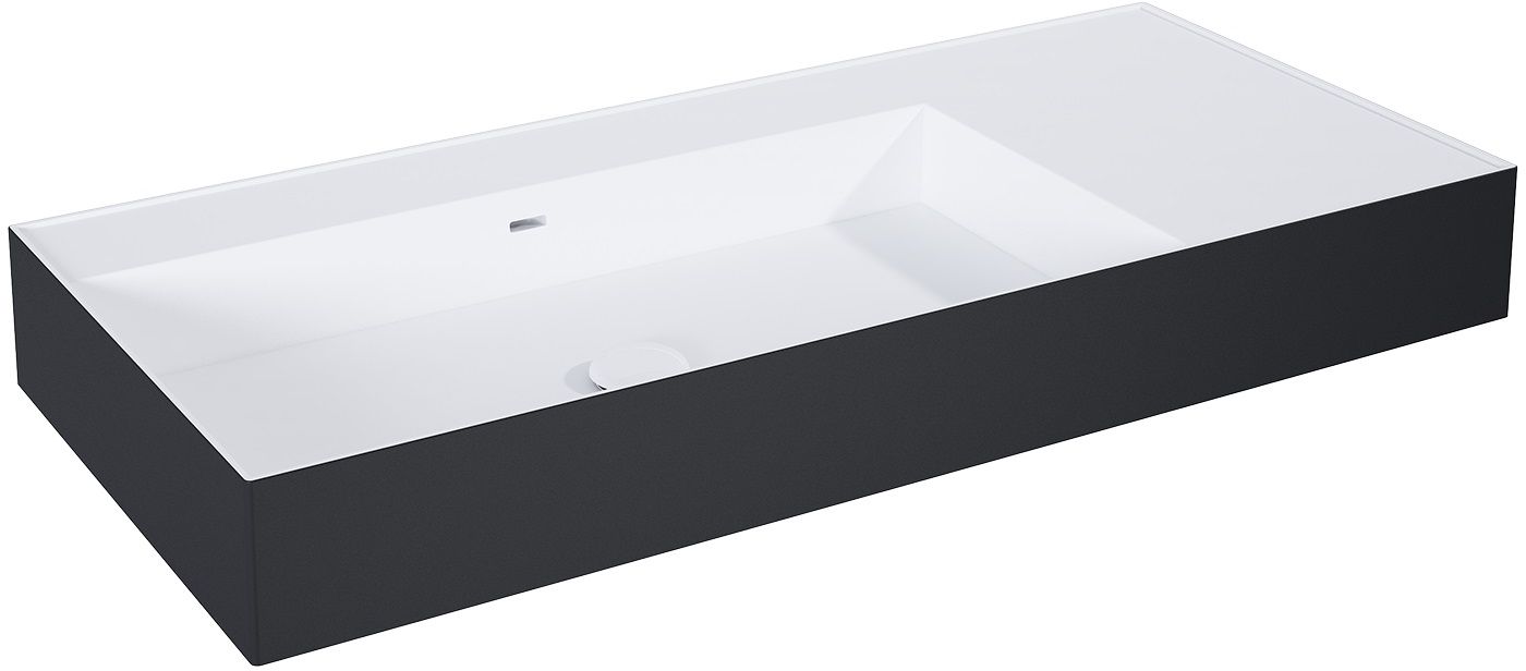 Elita Level Waschbecken 100.5x45.5 cm rechteckig Klassisch weiß-schwarz RE041461226030