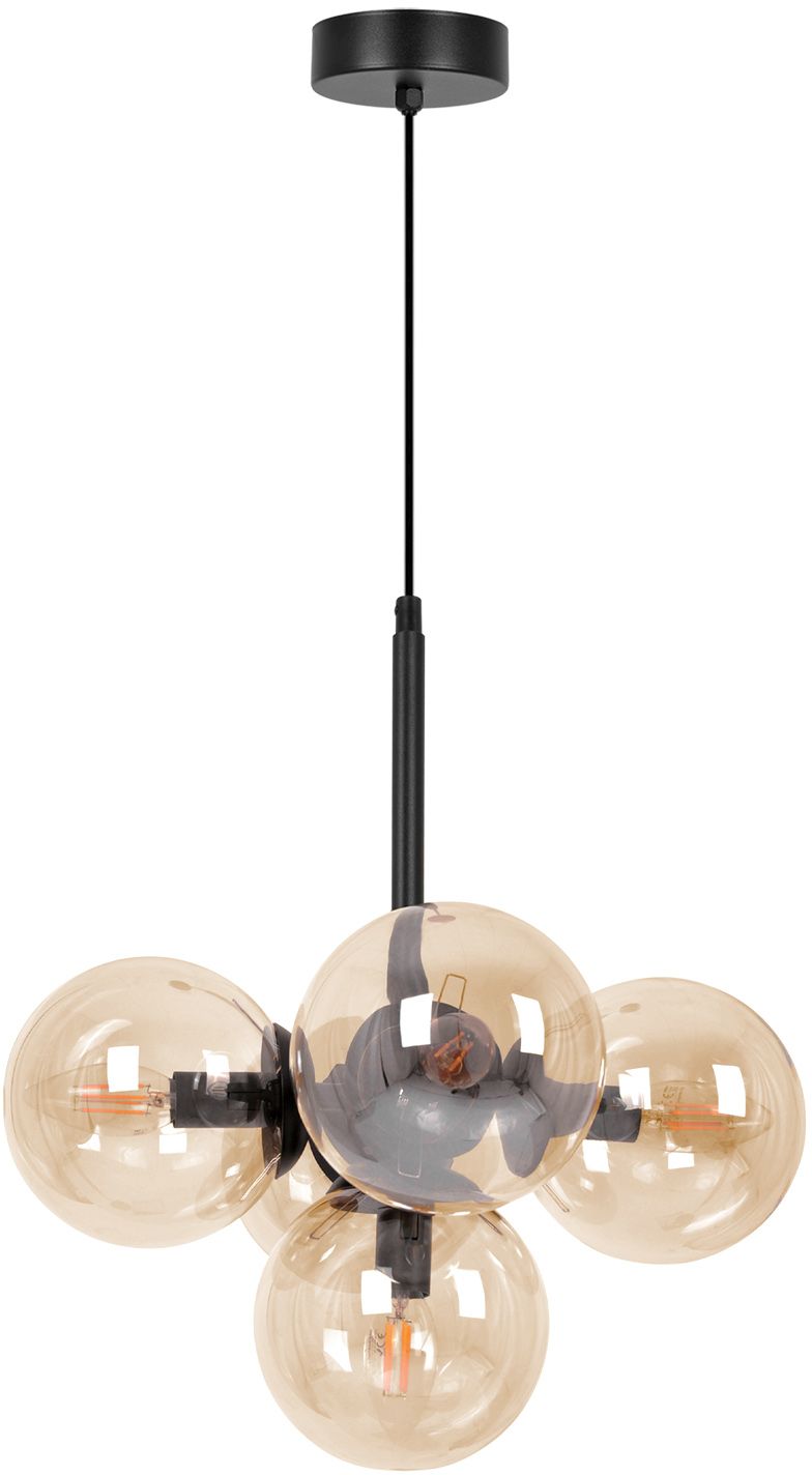 Kaja Piro Pendelleuchte 5x10 W schwarz-bernstein K-5368