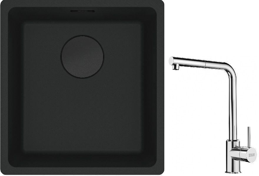 Set Granitspüle Franke Maris 125.0697.760, Küchenarmatur Franke Sirius Side 115.0668.280