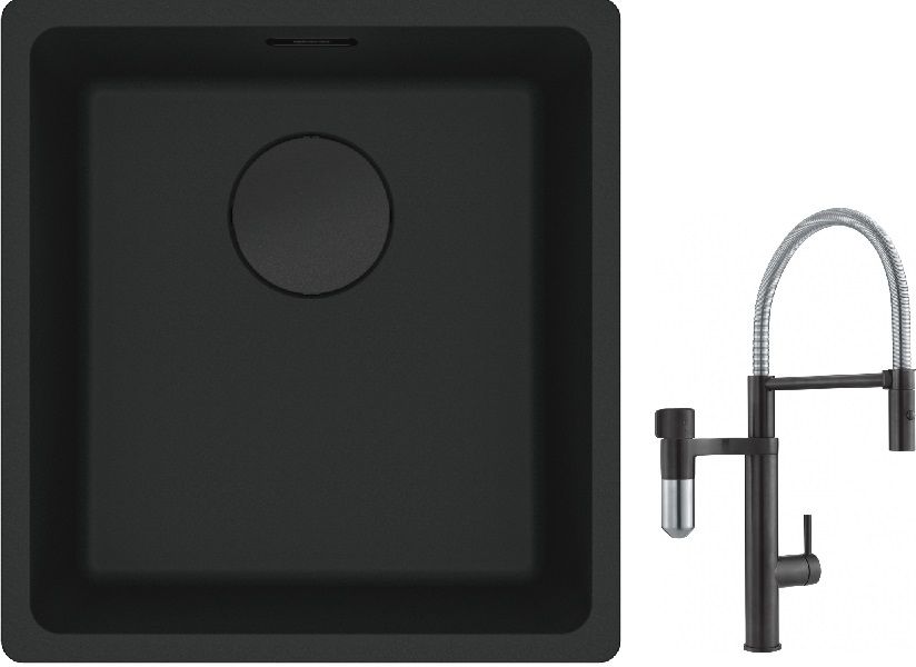 Set Küchenarmatur Franke Vital Semi-Pro 120.0621.313, Granitspüle Franke Maris 125.0697.760