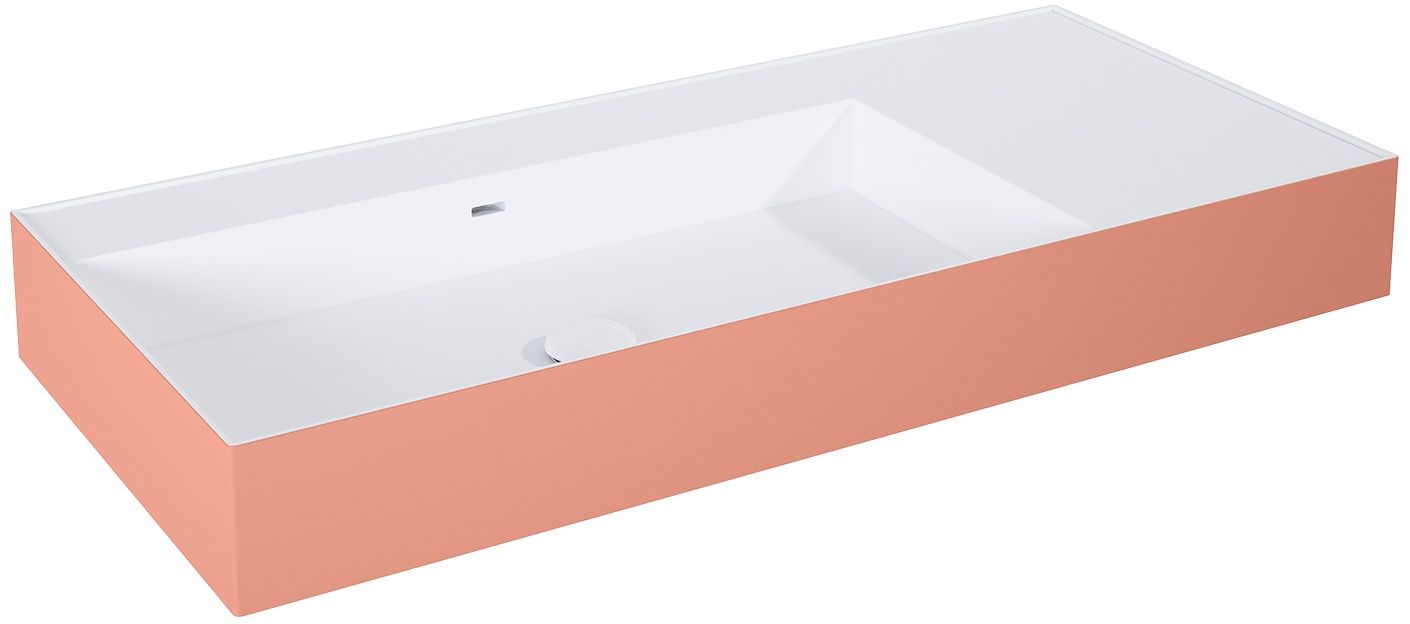 Elita Level Waschbecken 100.5x45.5 cm rechteckig Klassisch weiß-rosa RE041461226020