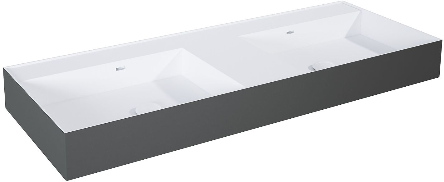 Elita Level Waschbecken 120.5x45.5 cm rechteckig Klassisch-Doppelt weiß-anthrazit RE041461246180