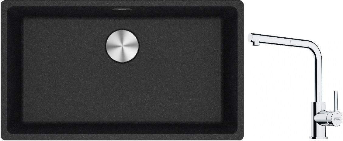 Set Granitspüle Franke Maris 125.0687.261, Küchenarmatur Franke Lina 115.0712.420