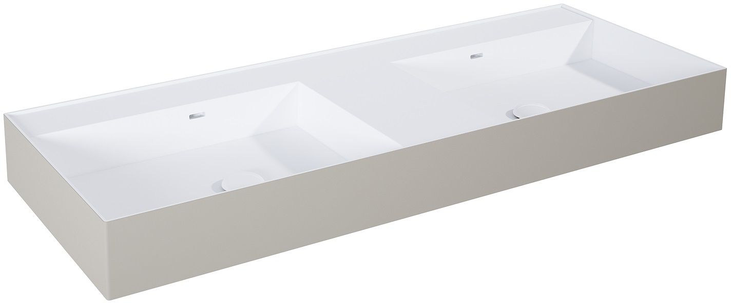 Elita Level Waschbecken 120.5x45.5 cm rechteckig Klassisch-Doppelt weiß RE041461246190